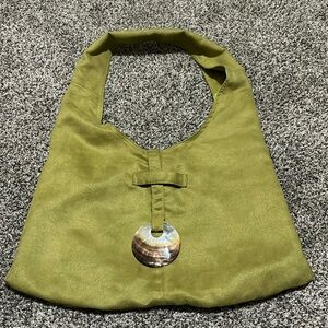Avocado Green Purse with shell closure